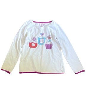 Girls Pumpkin Patch long sleeve white cotton shirt